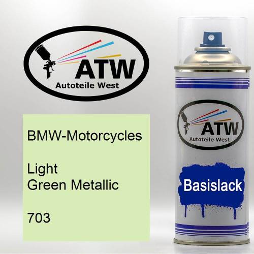 BMW-Motorcycles, Light Green Metallic, 703: 400ml Sprühdose, von ATW Autoteile West.